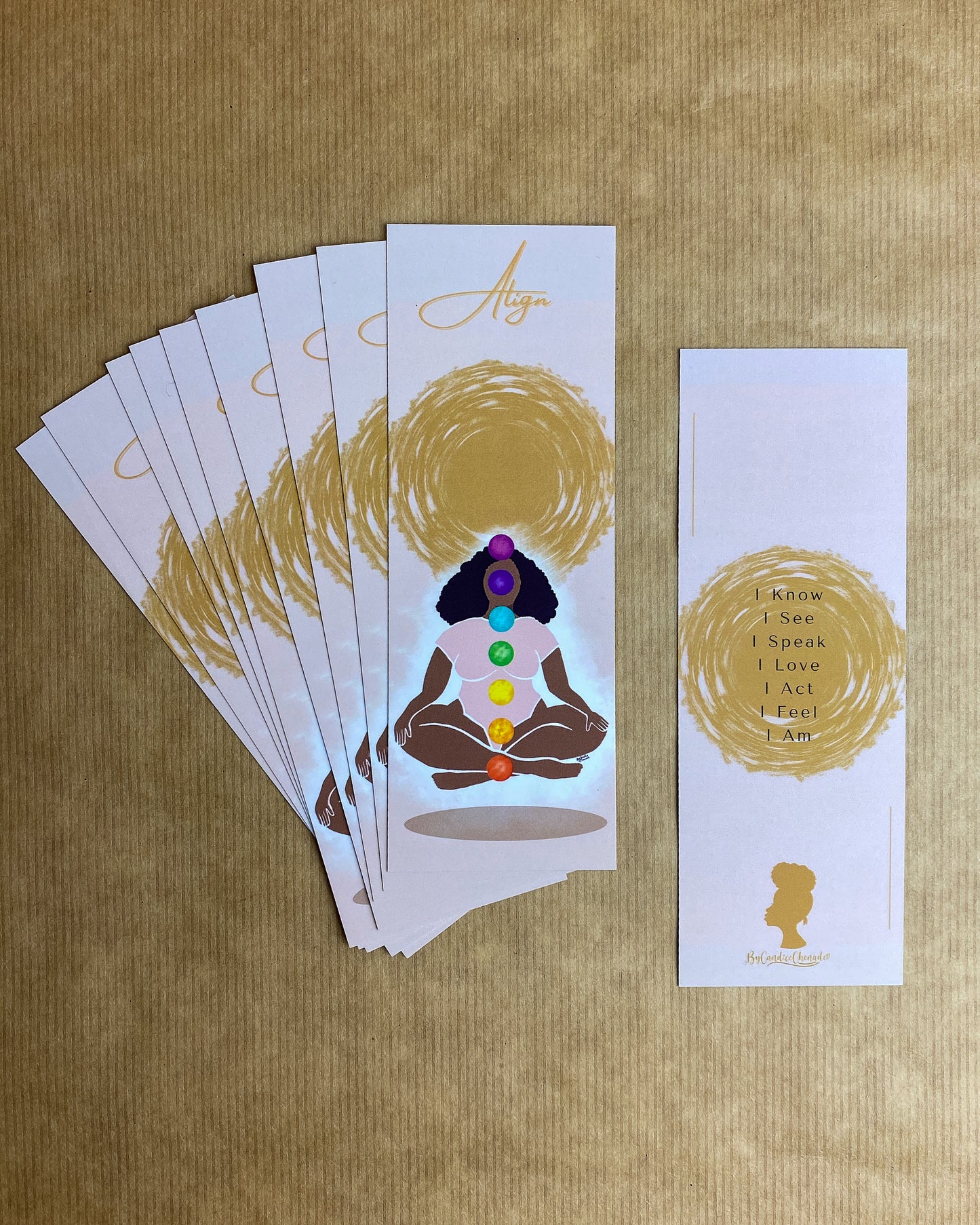 Black woman bookmark. Chakra & Affirmation Melanin African-American mixed race Afro art black owned art black girl magic - Align