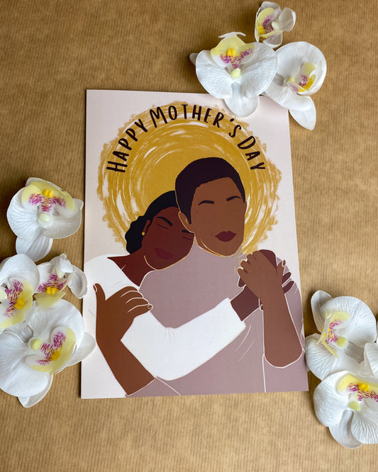I Love You Mum  Black Mother & Daughter - Mother’s Day Card - Black Queen - Mom Mama Alexis