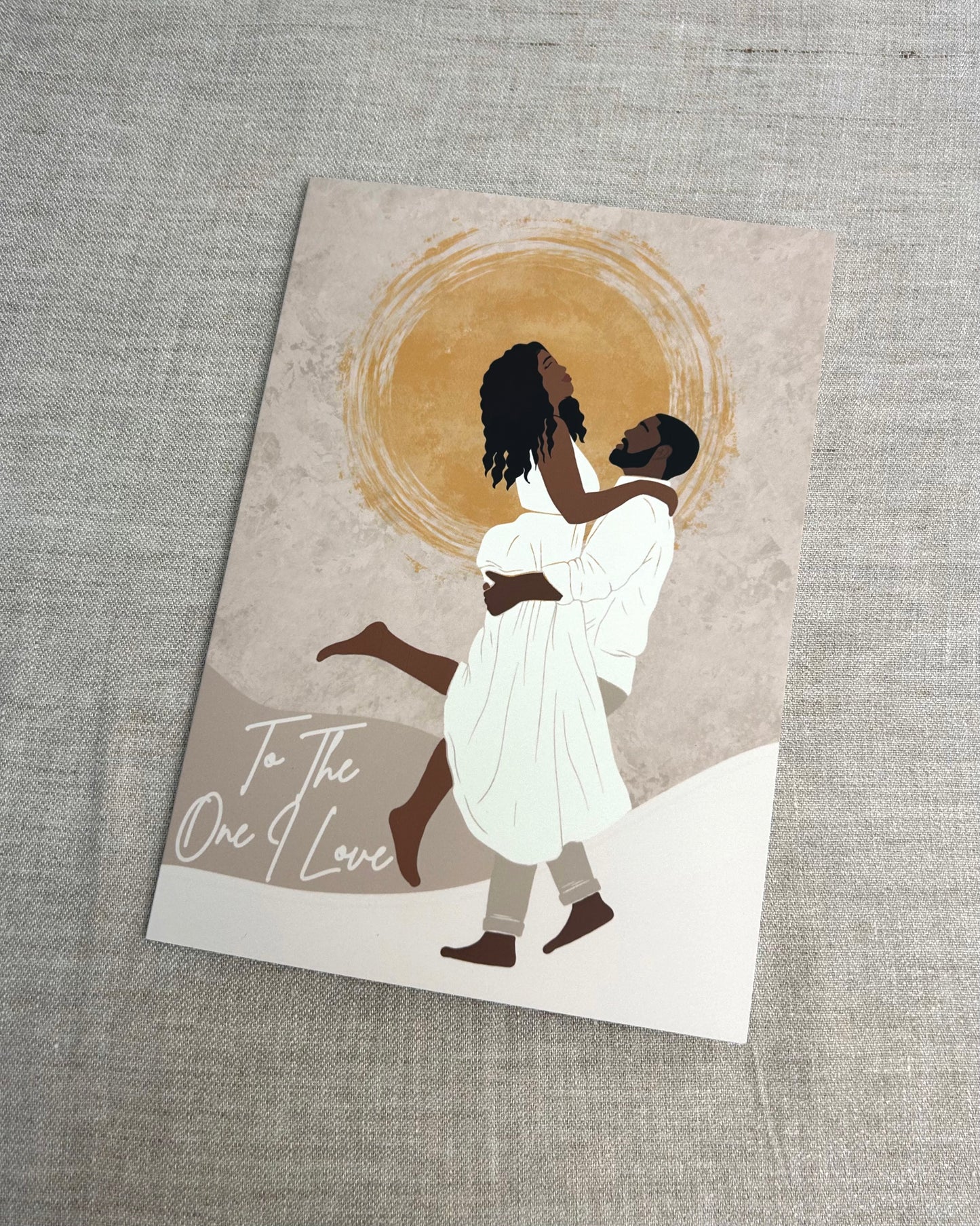 To The One I Love Embracing Lover’s - Black Love Valentines Day Greetings Card