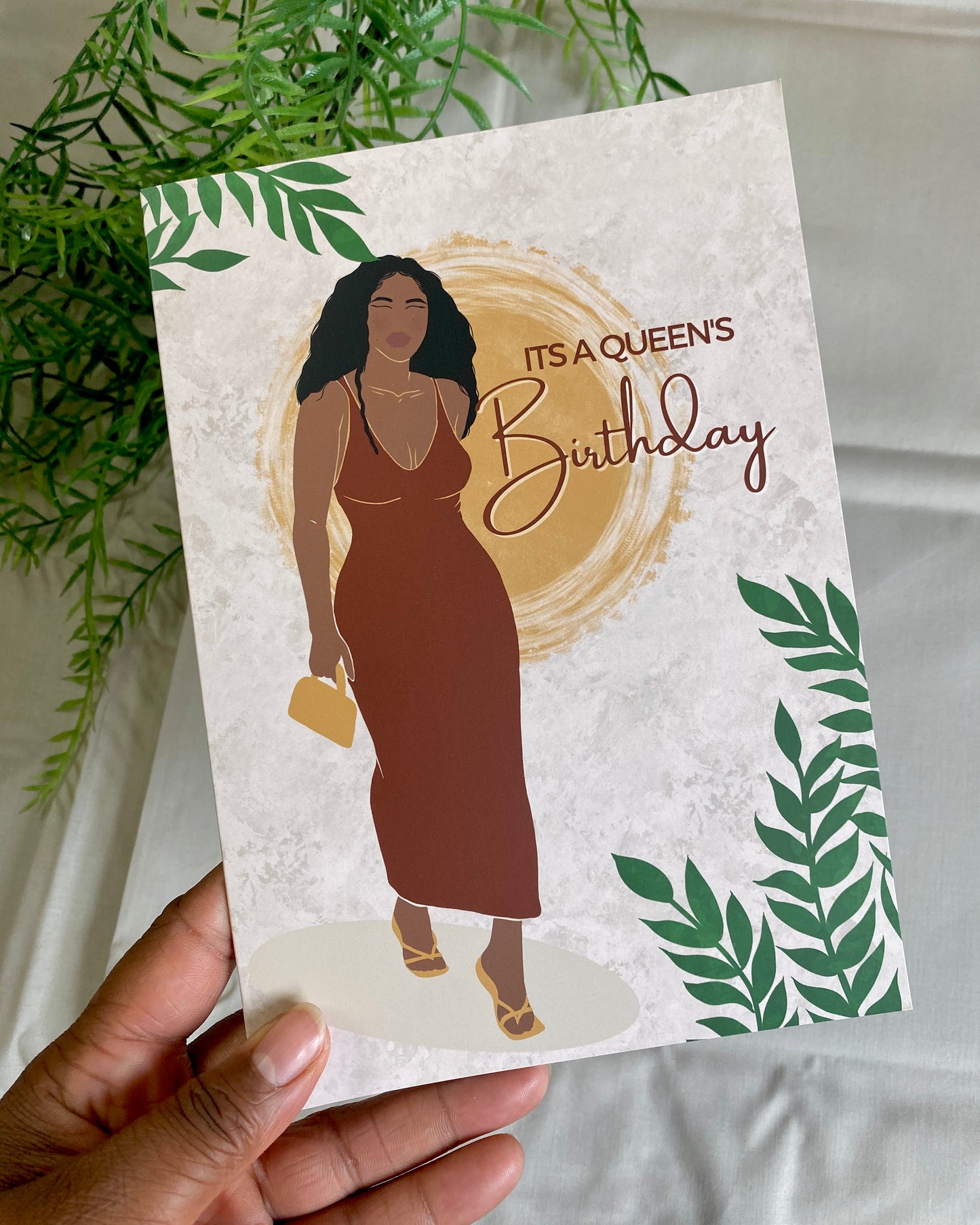 Destiny’s It’s a Queens Birthday - Black Woman Celebration Card - Mid