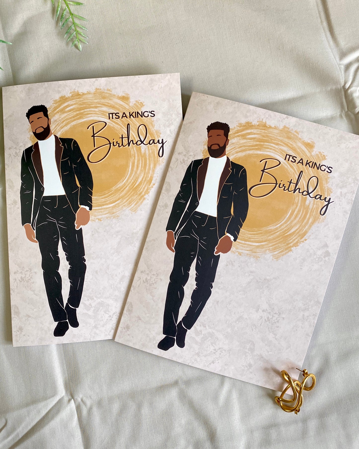 Kas’s It’s a King’s Birthday Black Man Card. -Light