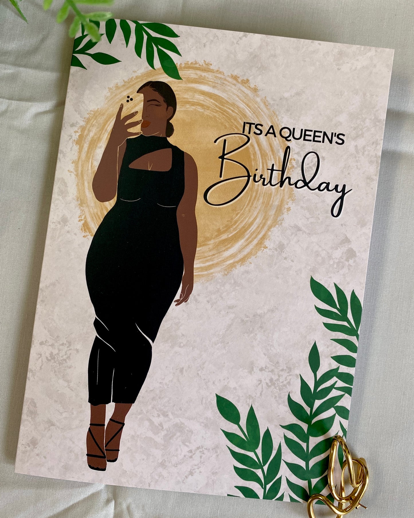 Jo’s It’s a Queens Birthday Selfie - Black Woman Celebration Card