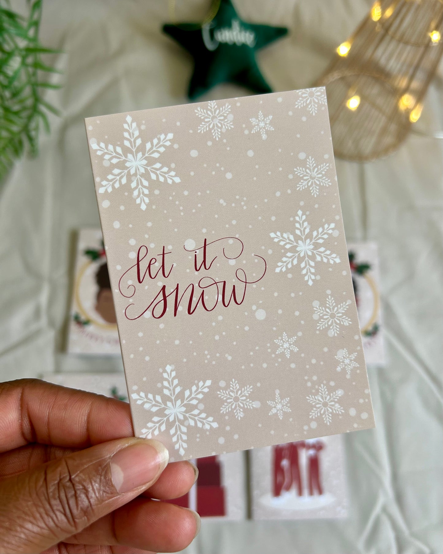 Let It Snow 4 Pack Mini A7 Christmas Card Multipack