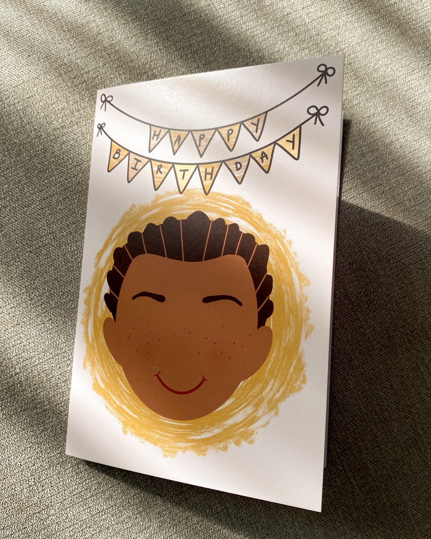 Kids Mini Birthday Card - Boy With Braids - Mehkai