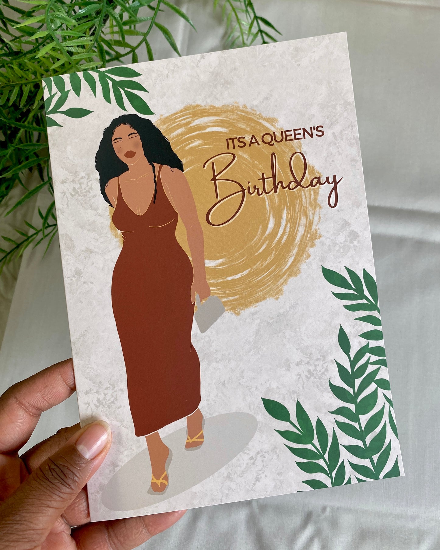 Destiny’s It’s a Queens Birthday - Black Woman Celebration Card - Light