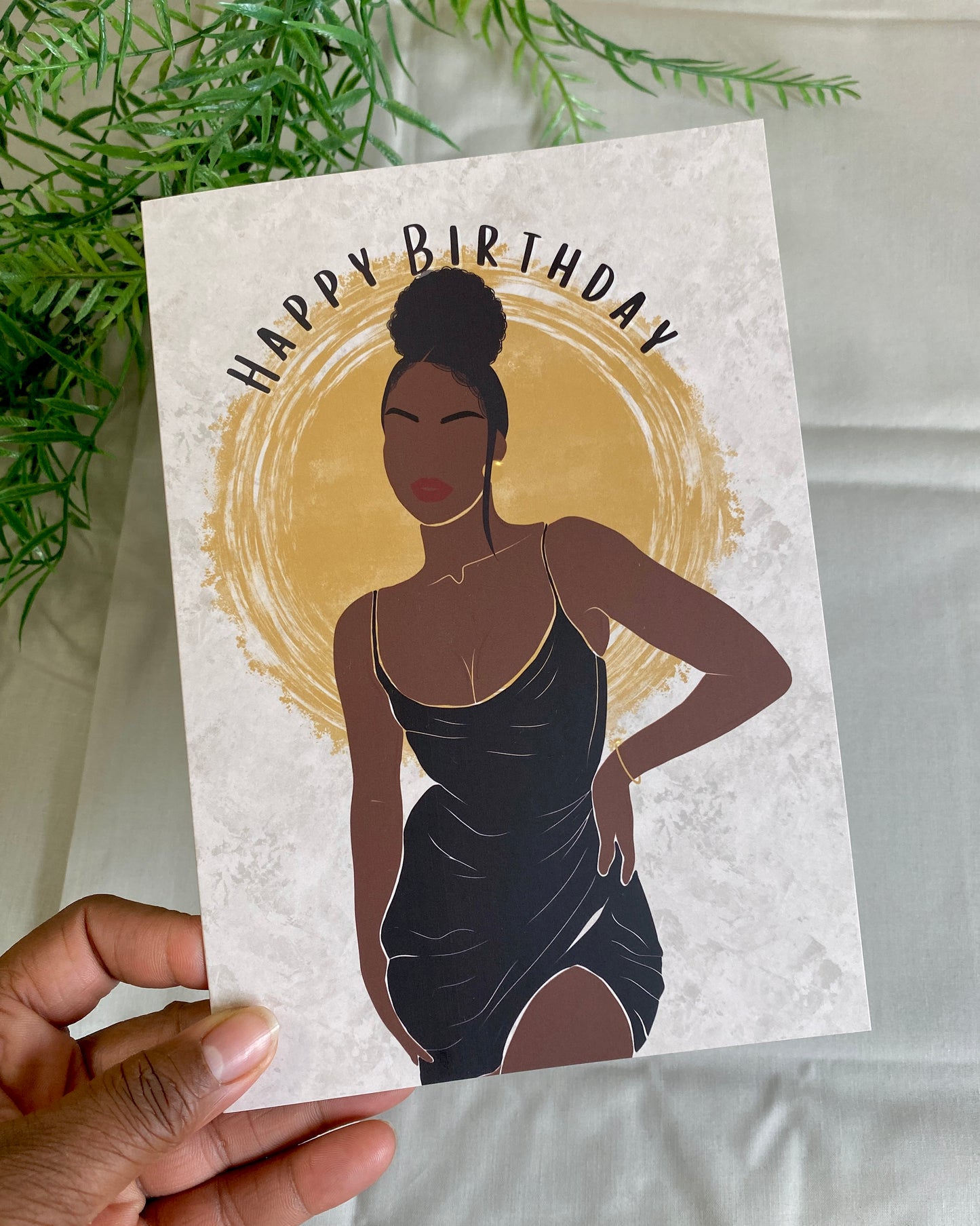 Tinas Birthday Puff - Black Birthday Card - Dark