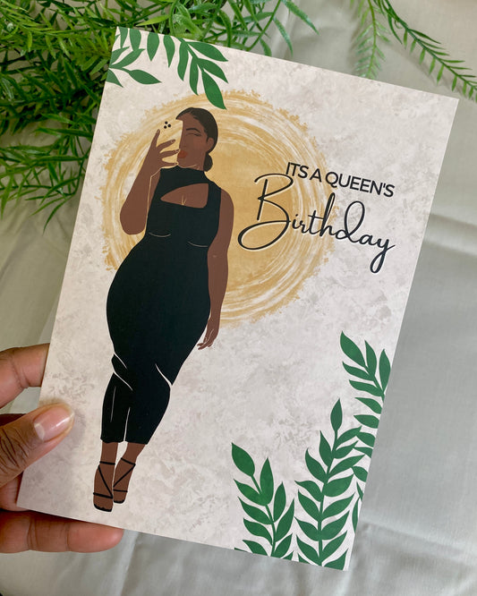 Jo’s It’s a Queens Birthday Selfie - Black Woman Celebration Card