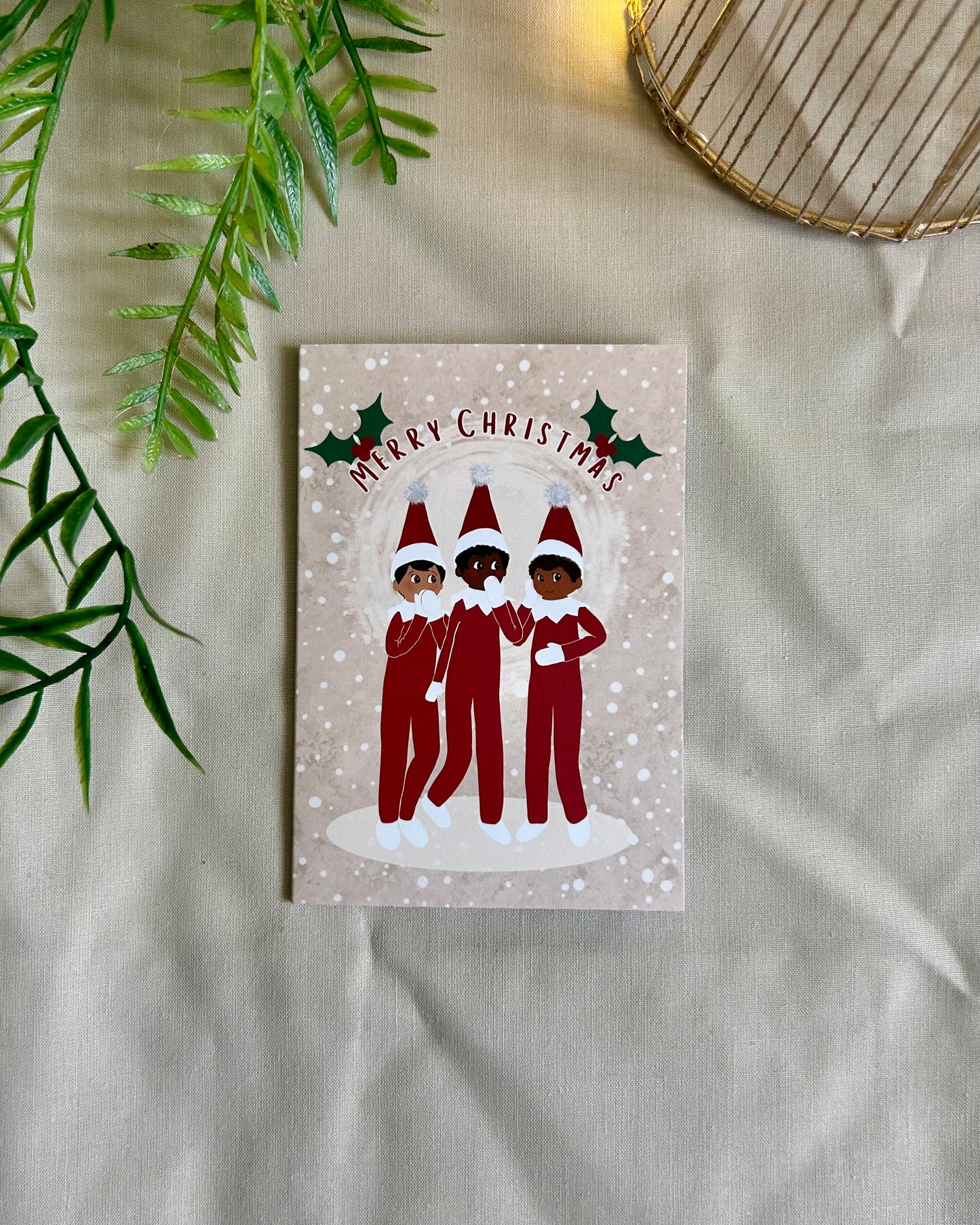 Little Elves 4 Pack Mini A7 Black Elf - Christmas Card Multipack - Children's