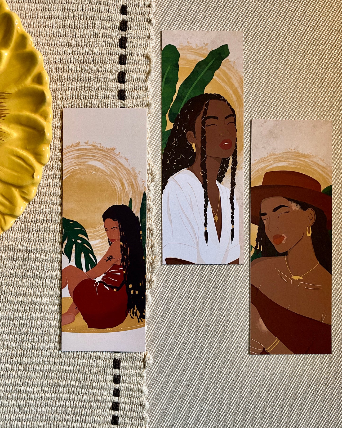 3 Pack Its A Vibe Black Woman Bookmark Set. Brown