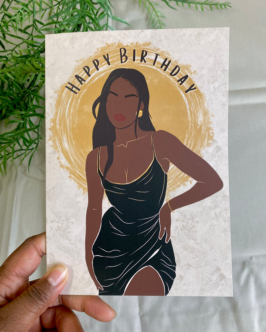 Neah’s Happy Birthday Card - Black Birthday Card - Dark