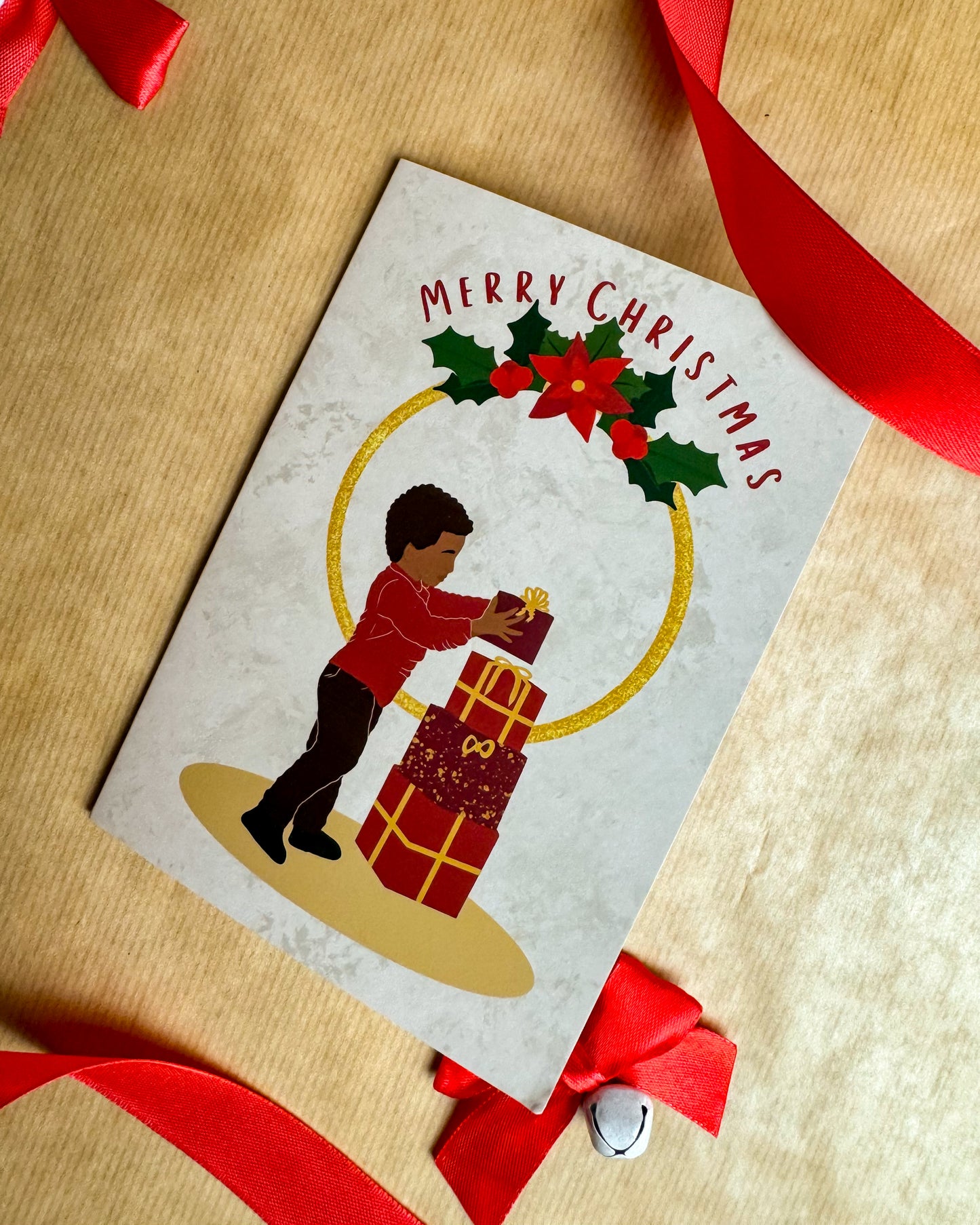 Christmas Party Gift Boy Christmas Card 5 A6 Card Multipack