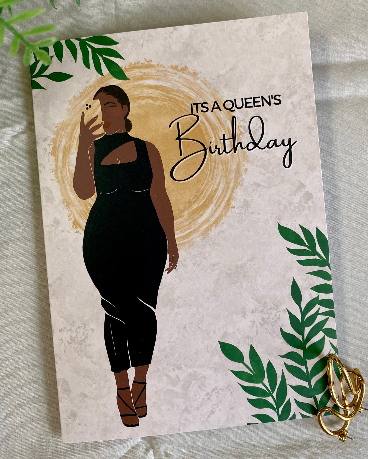 Jo’s It’s a Queens Birthday Selfie - Black Woman Celebration Card