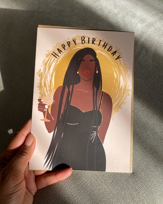 Grace's Birthday Braids - Black Woman Birthday Card