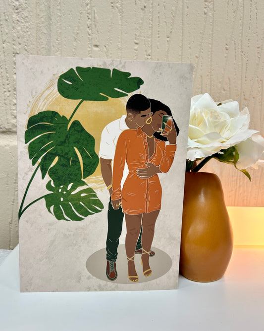 Selfie Lover’s Black Love Couple Greetings Card - Vibe