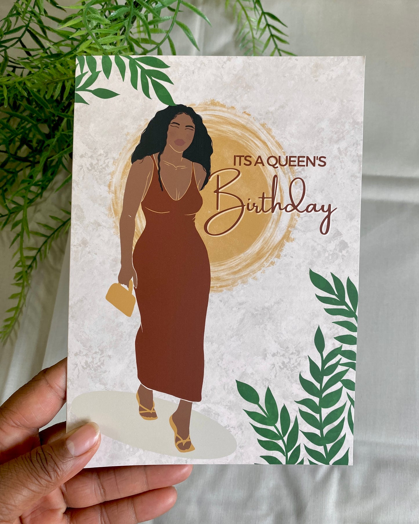 Destiny’s It’s a Queens Birthday - Black Woman Celebration Card - Mid