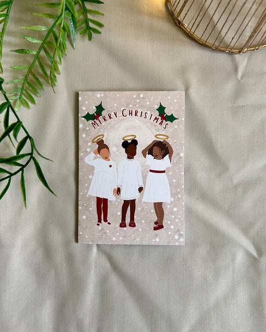 Little Angel’s 4 Pack Mini A7 Girls Christmas Card Multipack