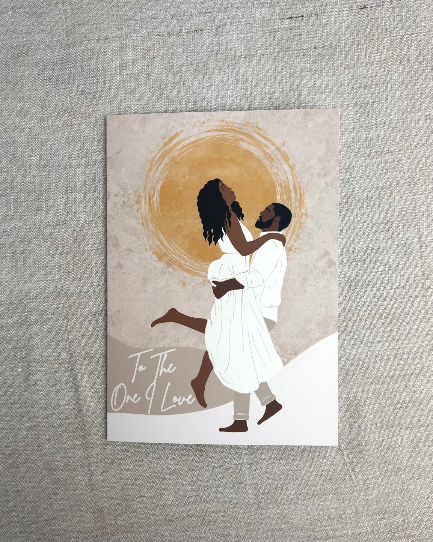 To The One I Love Embracing Lover’s - Black Love Valentines Day Greetings Card