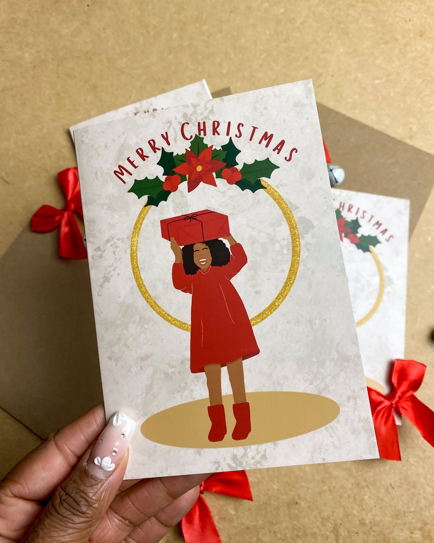 A christmas party gift - Girl Christmas Card