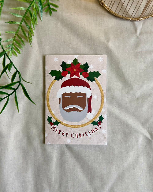 4 Pack Mini A7 Black Santa - Christmas Card Multipack - Children's