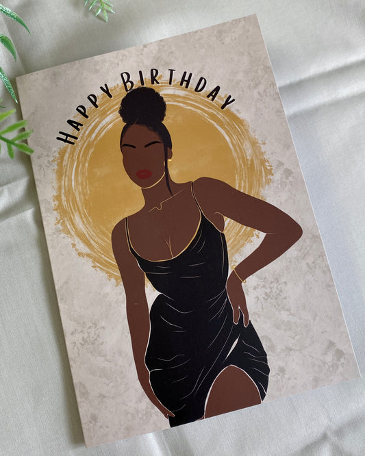 Tinas Birthday Puff - Black Birthday Card - Dark