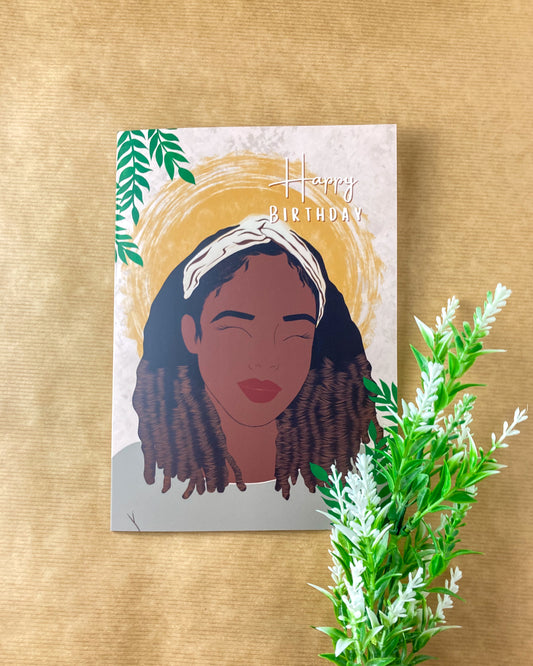 Nika’s Locs Black Woman Happy Birthday Card