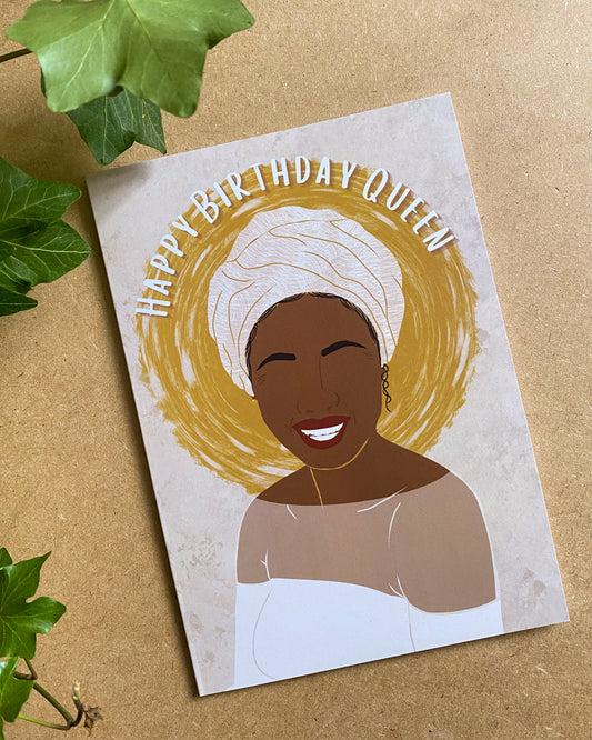 Happy Birthday Queen Card - Woman Birthday Card Mum Lola