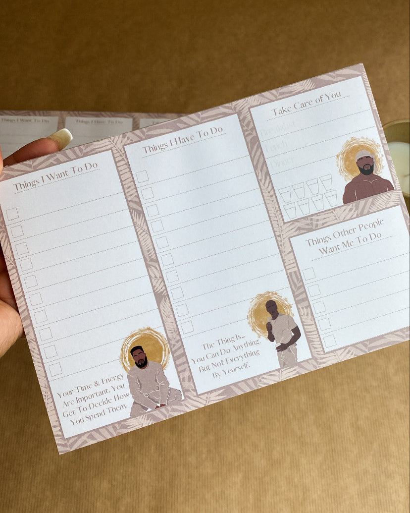His & Hers Matching Set - Daily To Do List / Planner / Tracker A5 Notepad, Paper Notes, Stationery Gift with 50 Tearable page Mindful