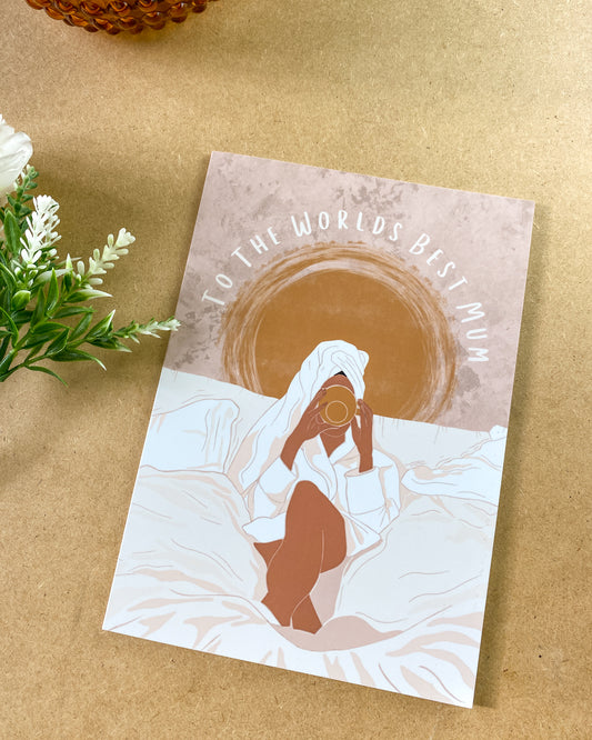Relaxing Mama's Happy Mothers Day Card - The Worlds Best Mum - Mid
