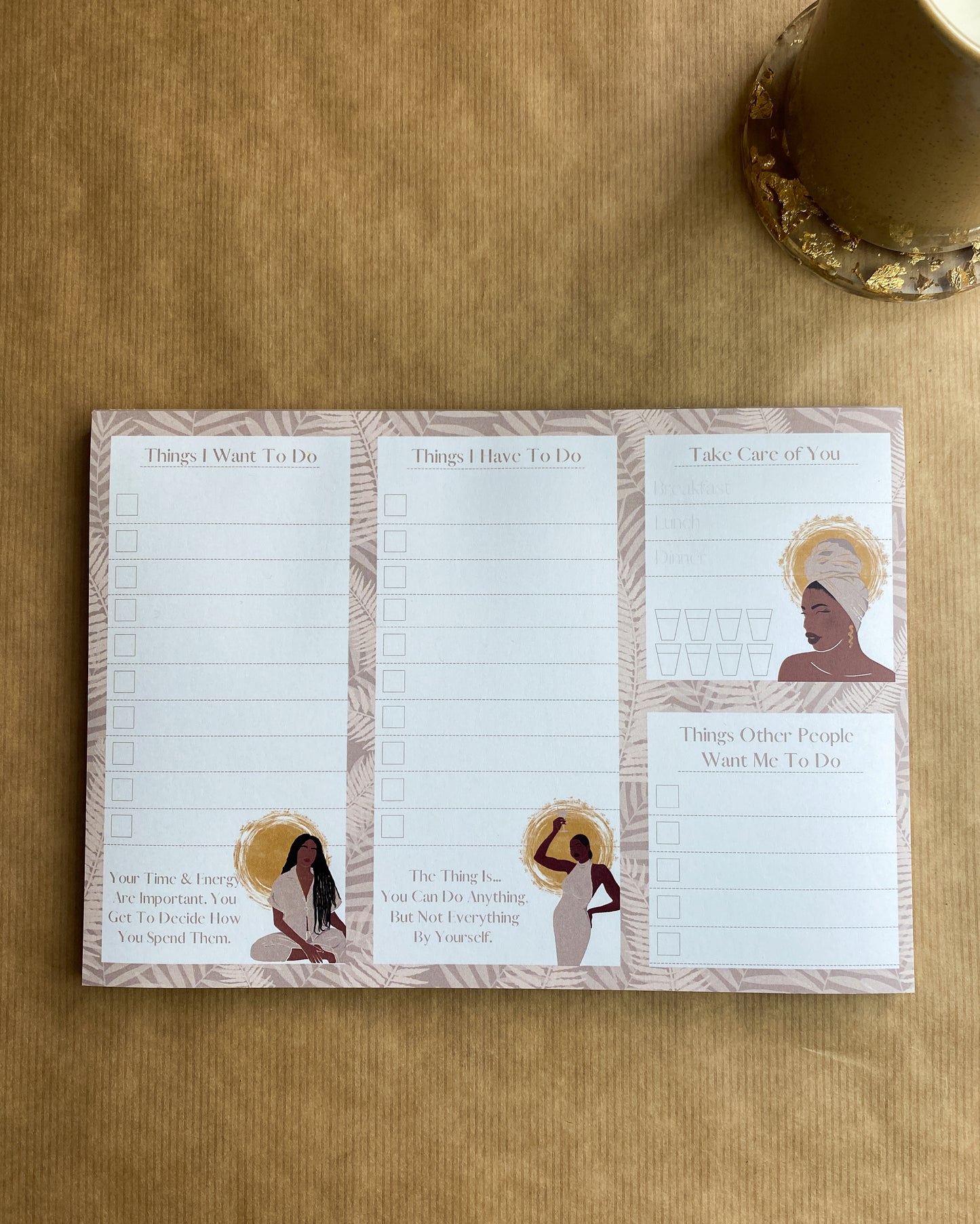 His & Hers Matching Set - Daily To Do List / Planner / Tracker A5 Notepad, Paper Notes, Stationery Gift with 50 Tearable page Mindful
