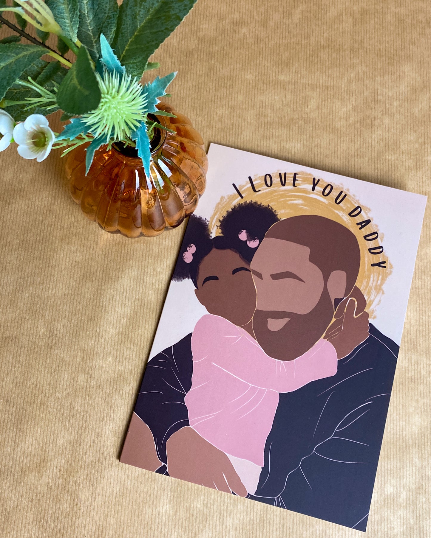 I Love You Daddy - Fathers Day - Special Dad - Mixed Race / Black - Birthday Man Greeting Card