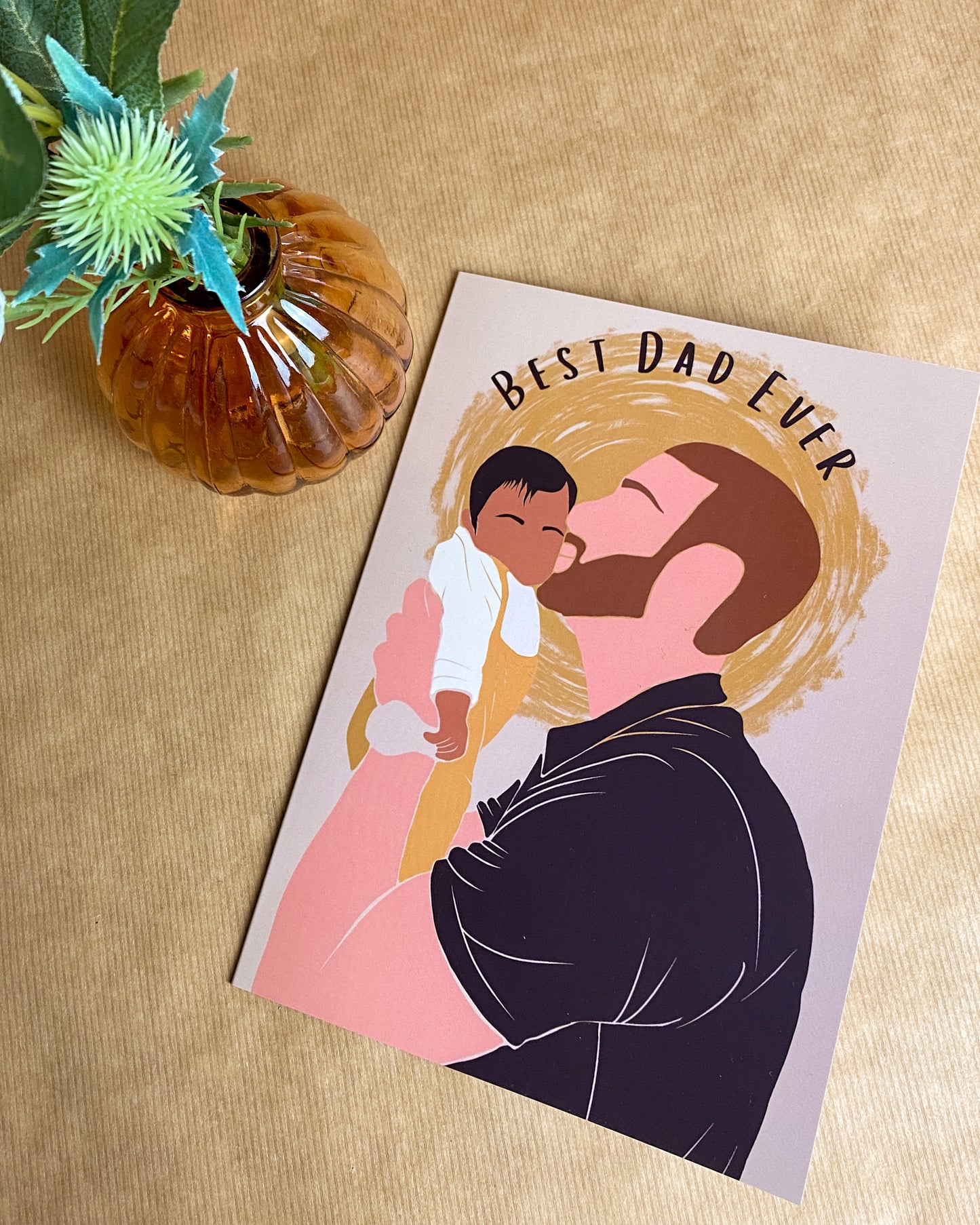 First Time Dad Fathers Day Card - Special Dad White Dad Mixed Baby Father's Day