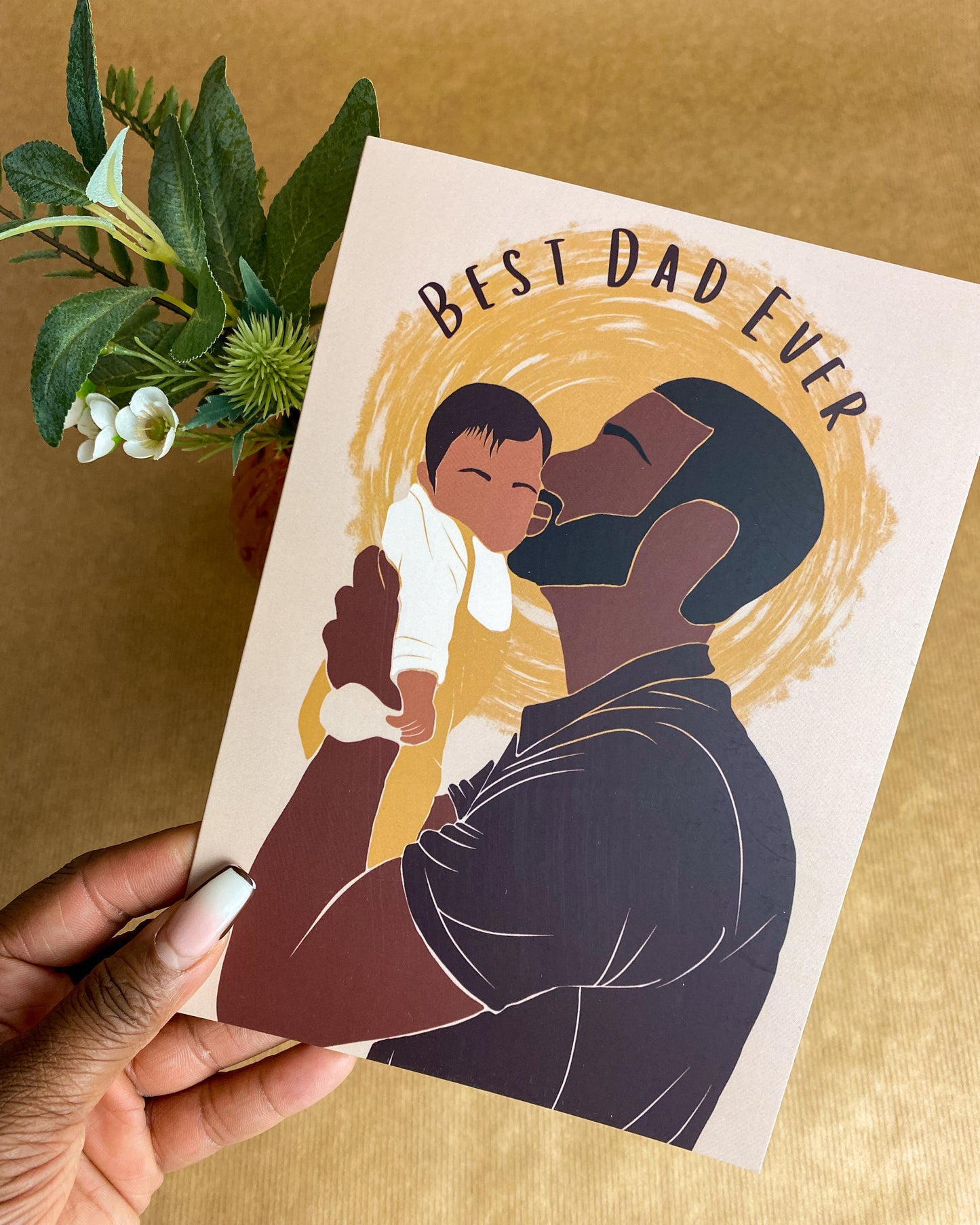 First Time Dad Father's Day Card - Special Dad - Black Dad Mixed Baby Fathers Day