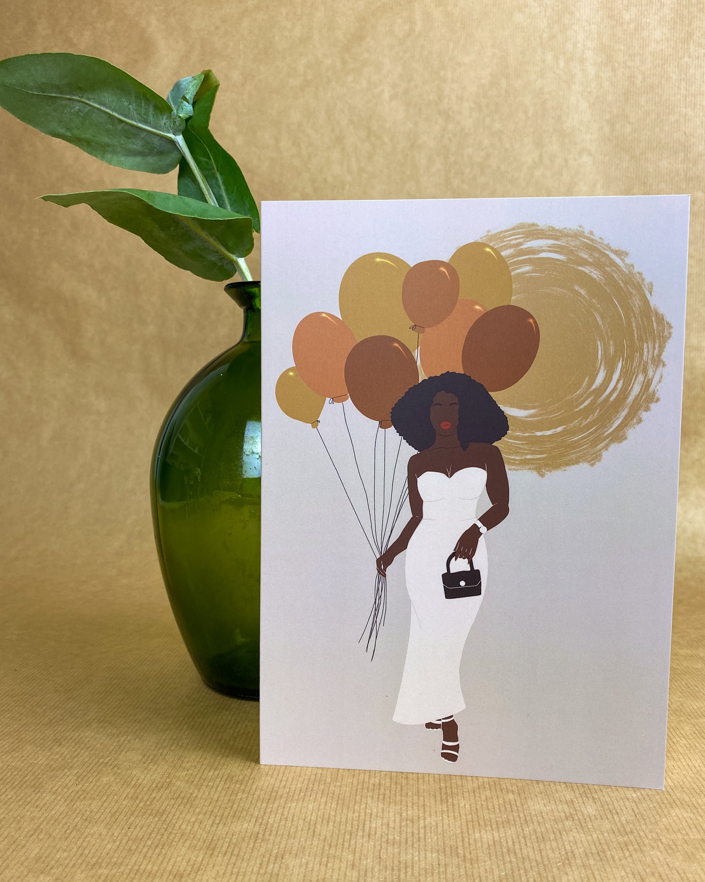Birthday Balloons - Black Woman Birthday Card