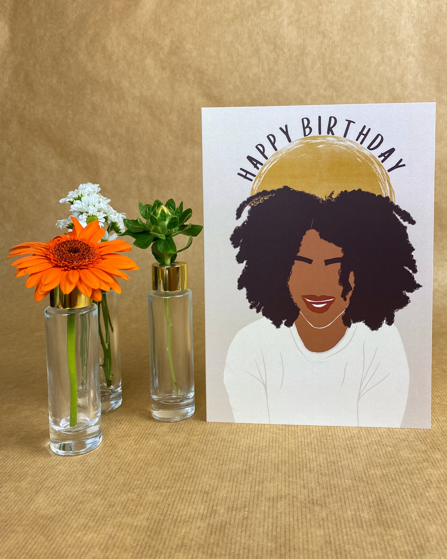 Sinead's Happy Afro - Black Woman Birthday Card