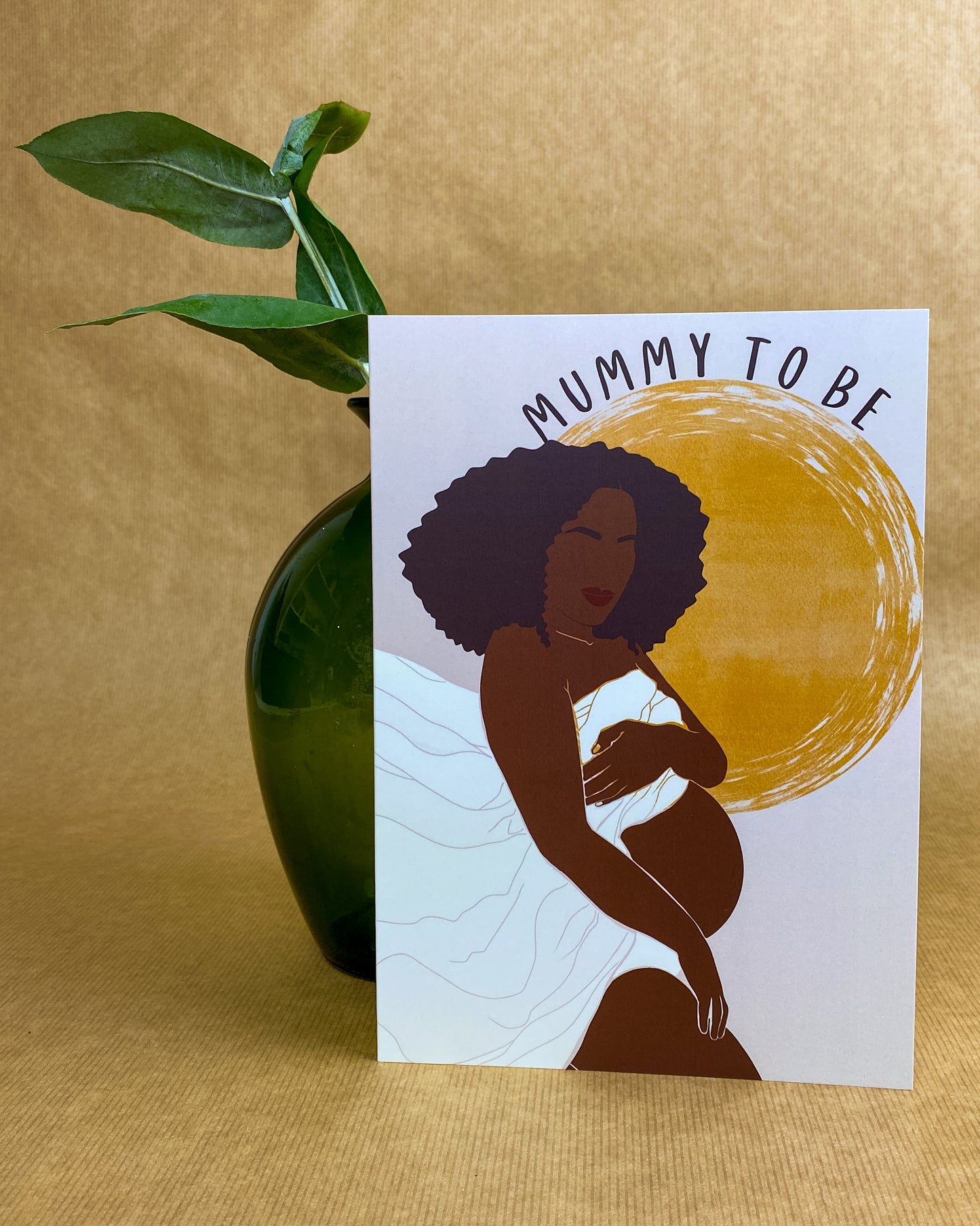 Mummy To Be - Black Woman Greeting Card