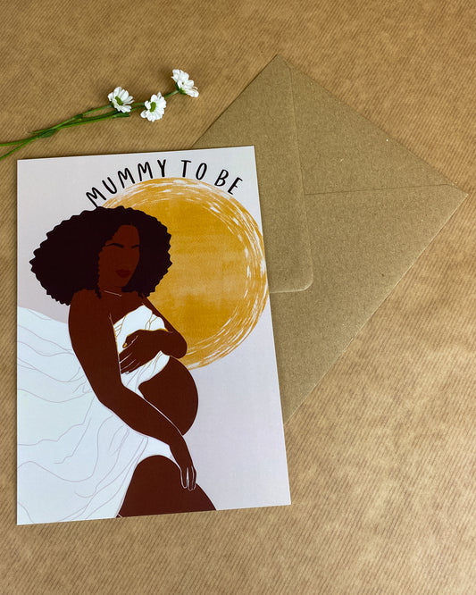 Mummy To Be - Black Woman Greeting Card