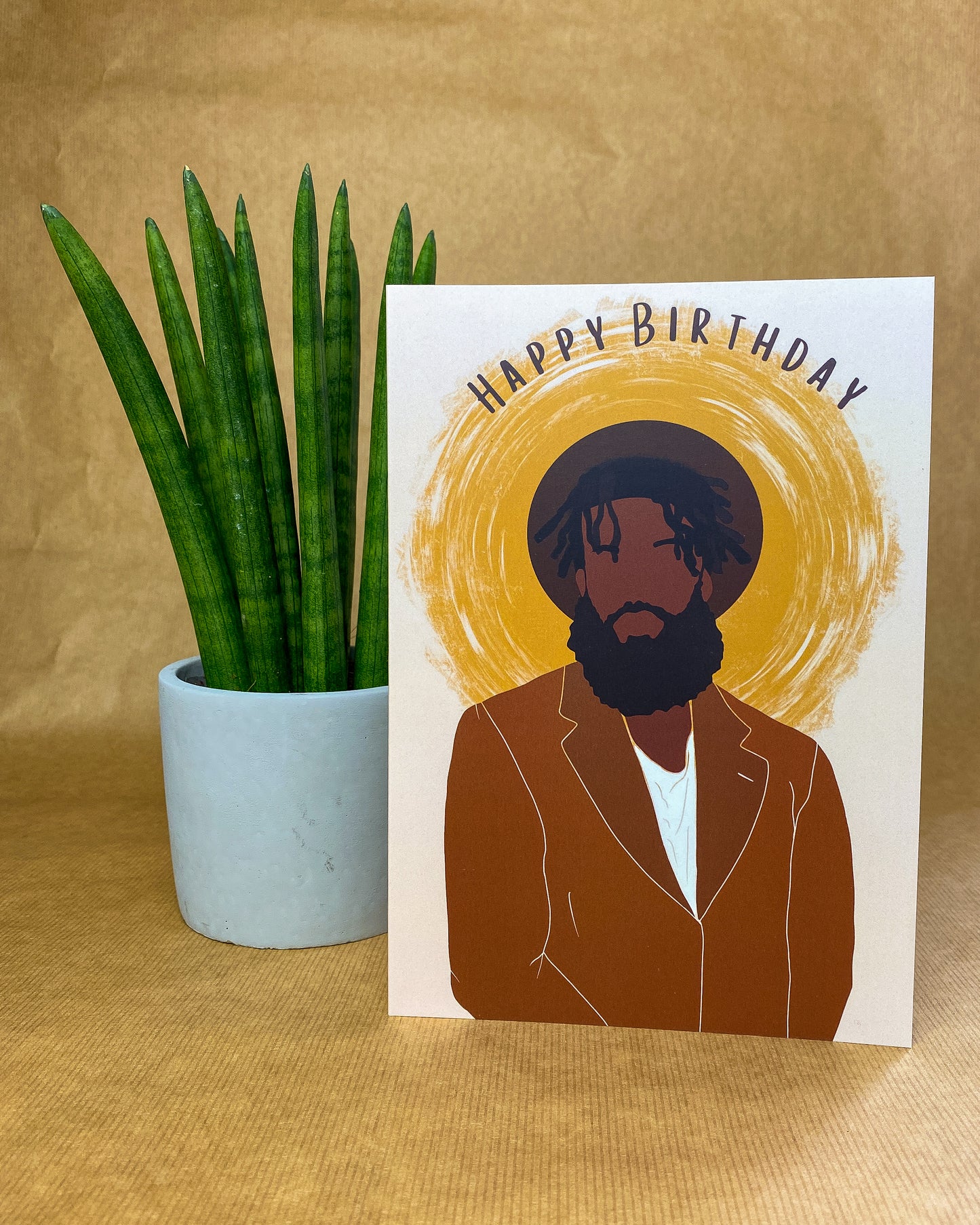 Dexter's Locs & Beard - Black Man Birthday Greeting Card
