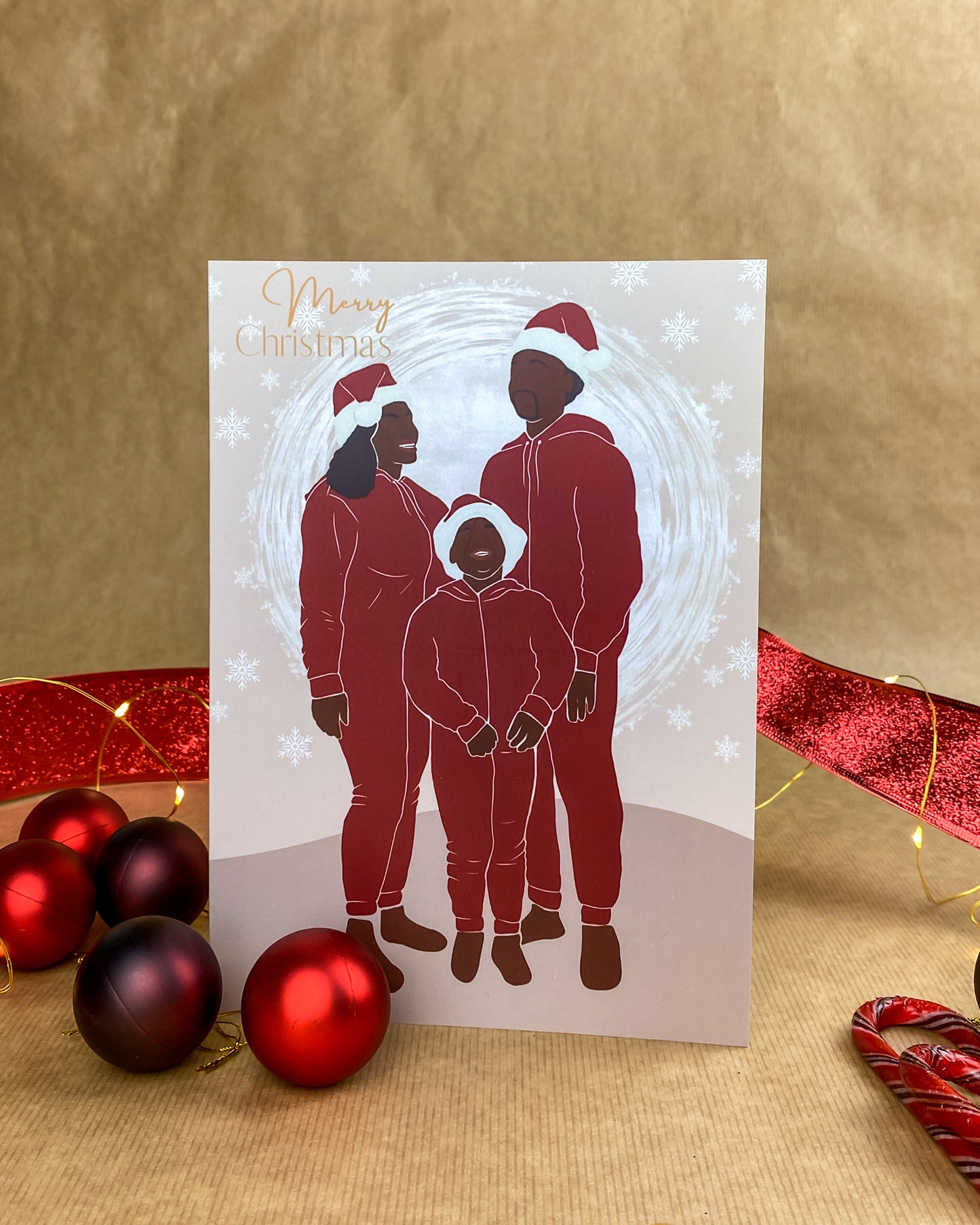 Little Family - Black Christmas Card