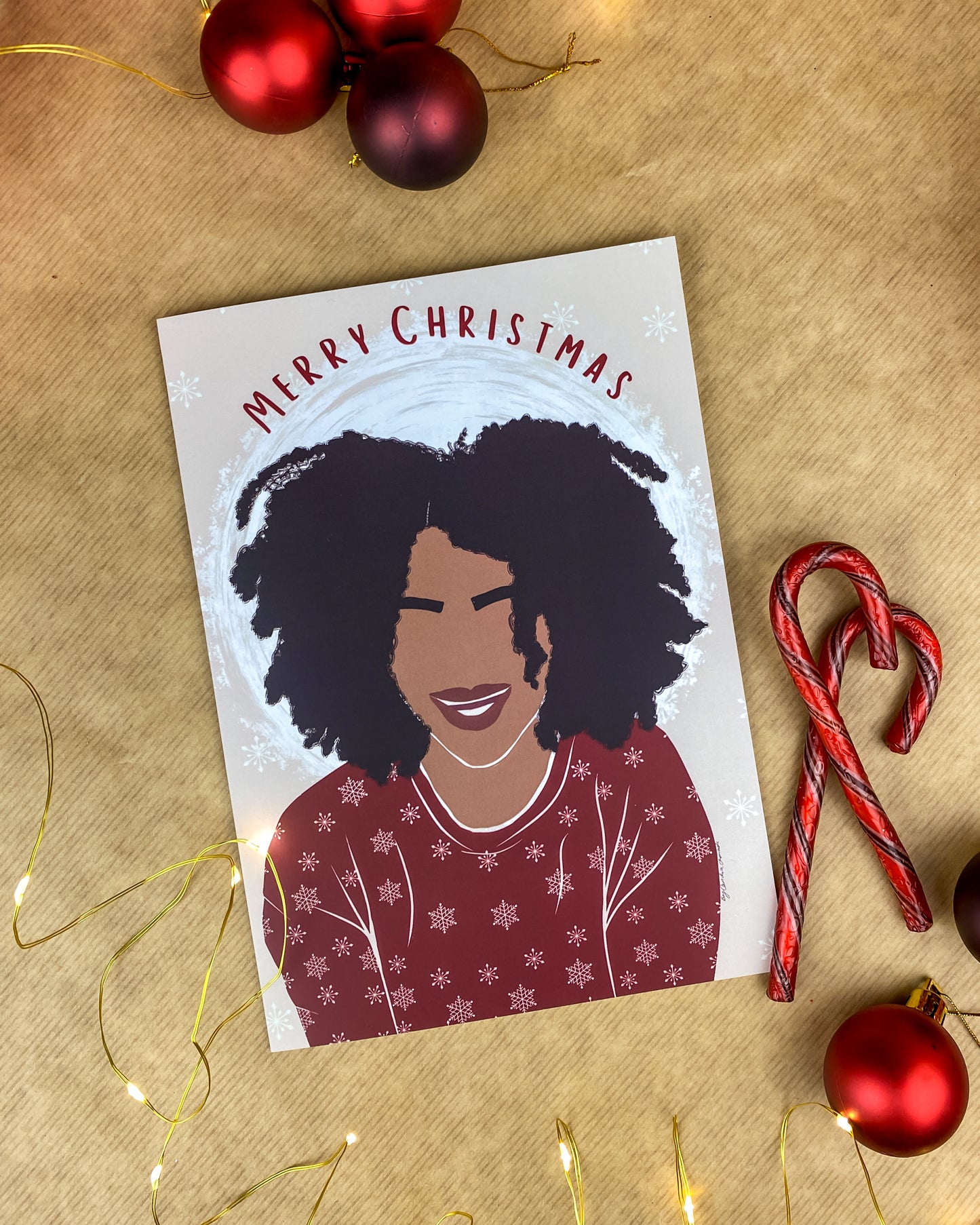 Sinead’s Christmas Jumper - Black Woman Christmas Card