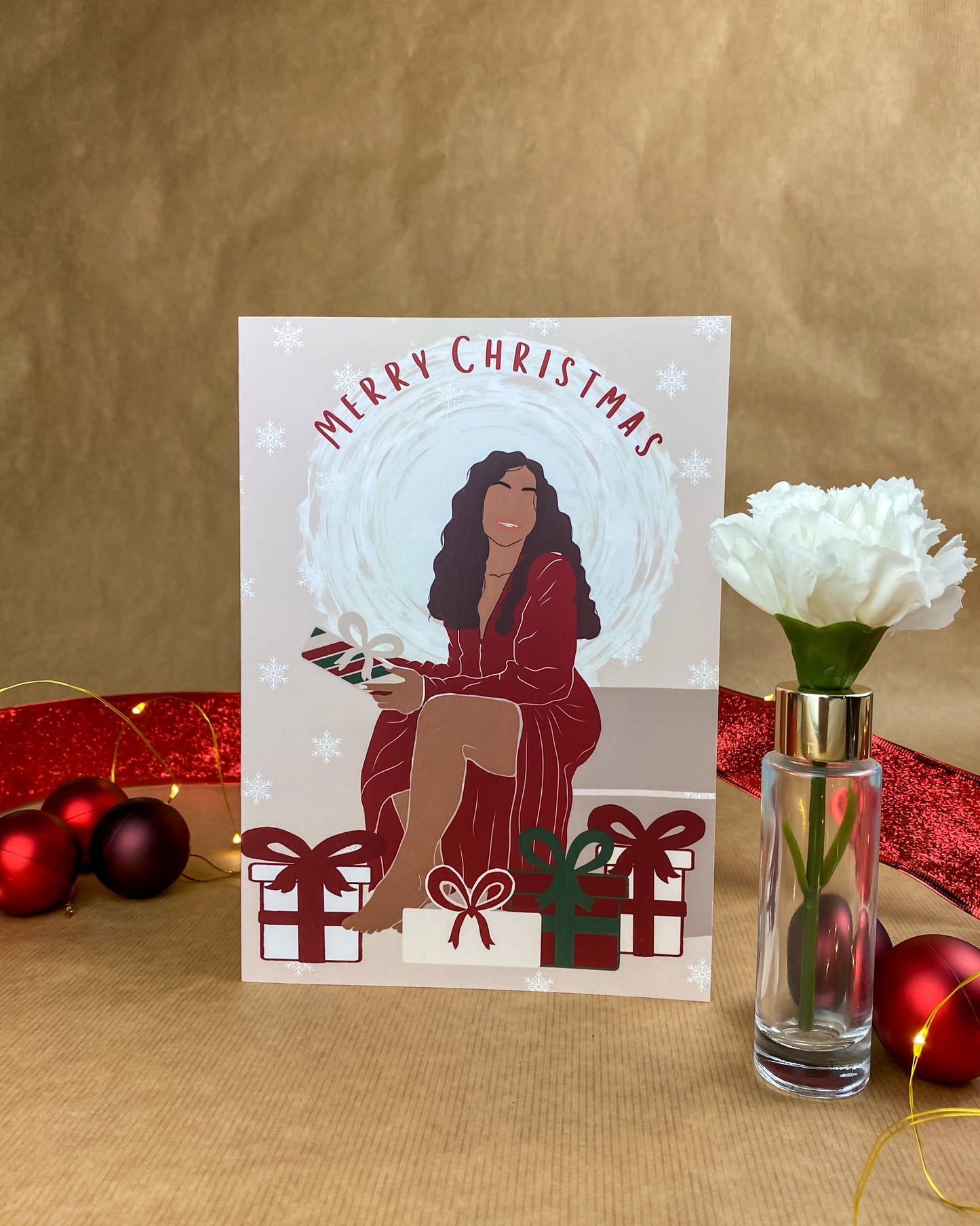 Black Christmas Gift, Seasons Greetings - Black Christmas Card