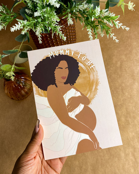 Mummy To Be - Mixed Race / Black Woman Greeting Card