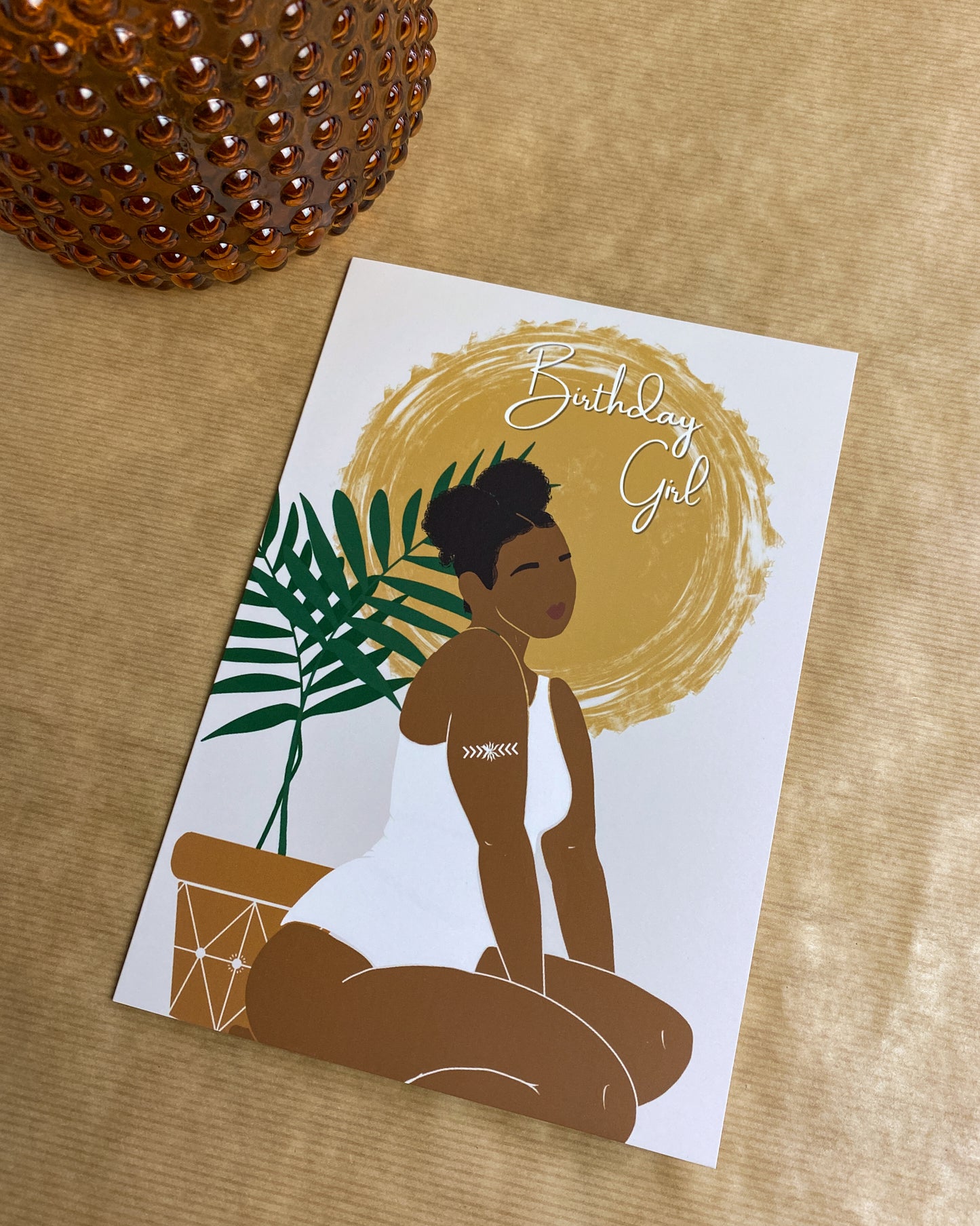 Tiana’s Palm Plant - Black Birthday Girl Card