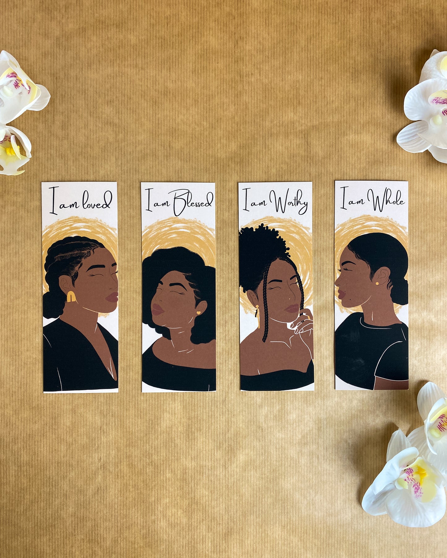 4 Pack “I Am” Black Woman Affirmation Bookmark Set.