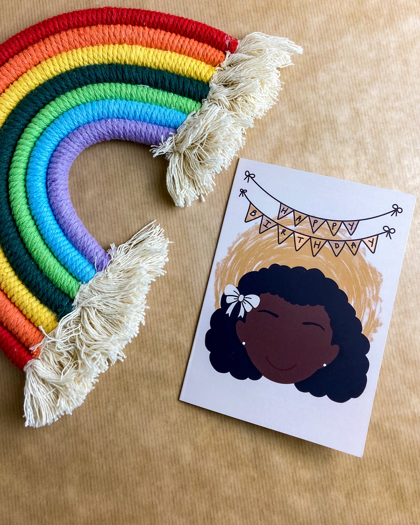Kids Mini Birthday Card - Girl With Afro LoLo