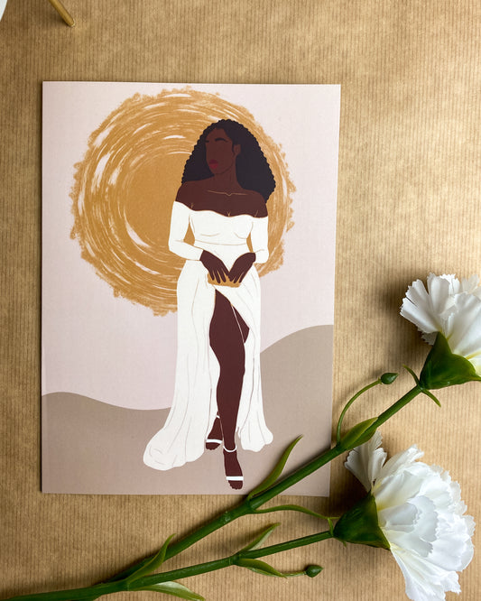 Glam Shan’s Dress - Black Woman Celebration Birthday Card