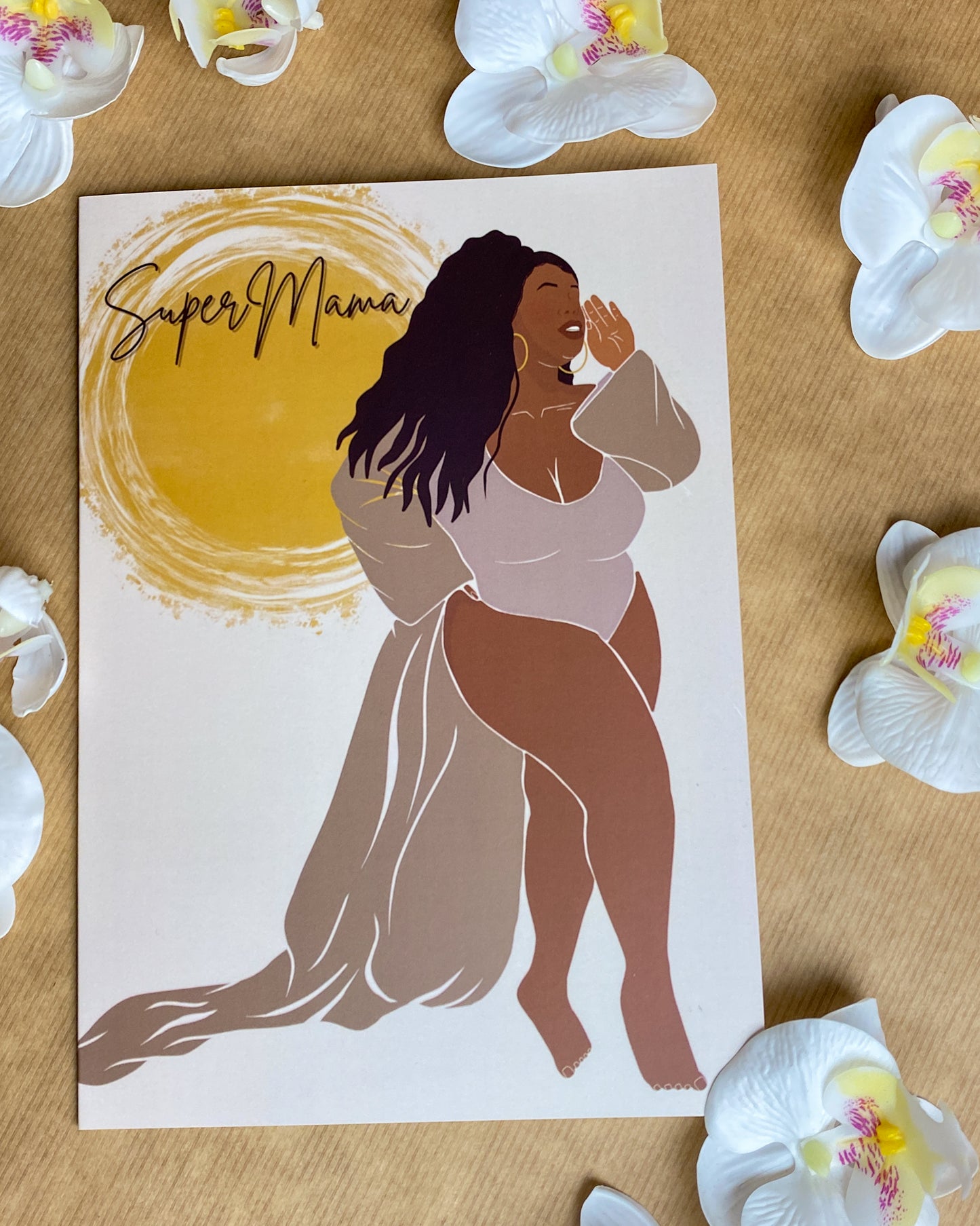 Supermama super mum Day Card - Black Mom - Woman Birthday Card Mama Trina