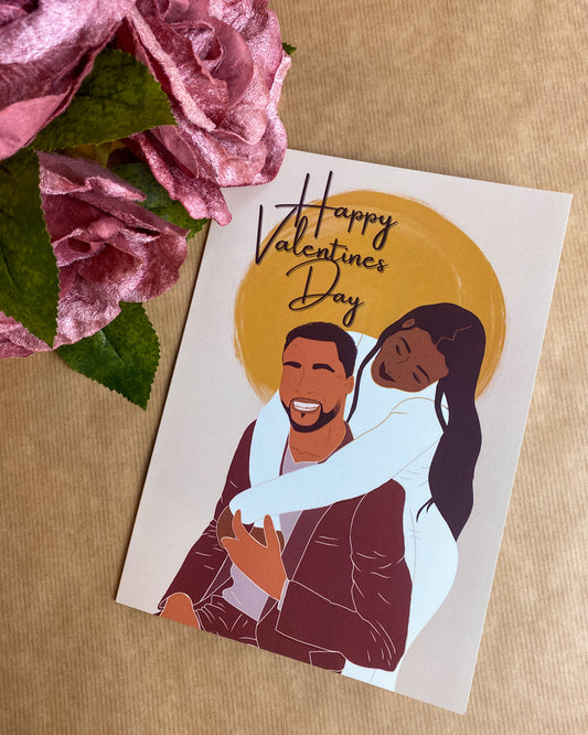 Proud Lovers / Mixed Race Black Interracial Valentines Day Greetings Card