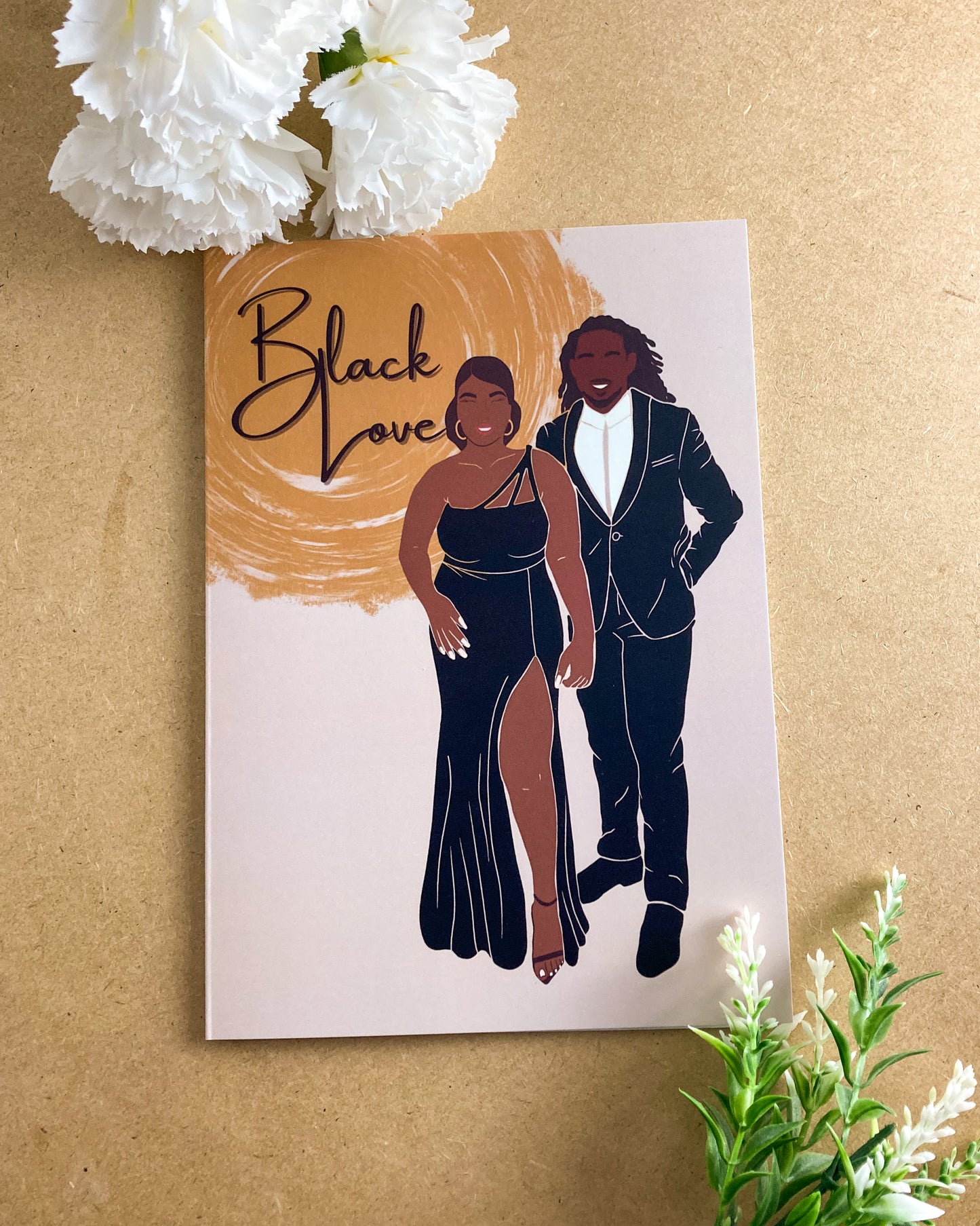Proud Lovers Man with Locs Black Couple Valentines Day Greetings Card