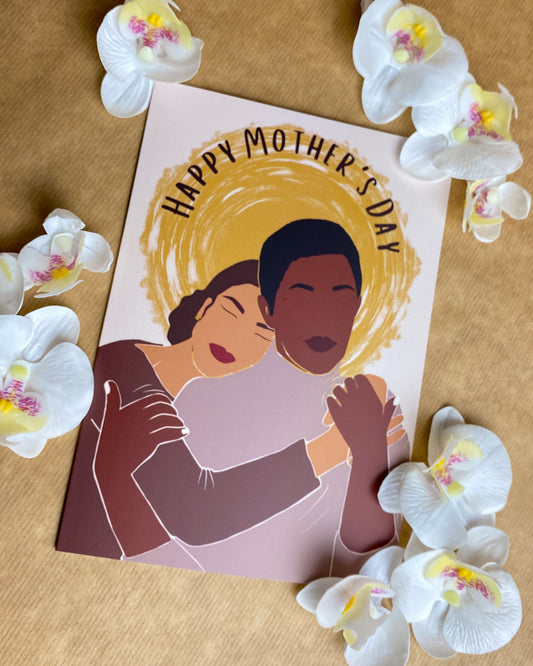 I Love You Mum Mixed Race / Black Mother & Daughter - Mother’s Day Card - Black Queen - Mom Mama Alexis
