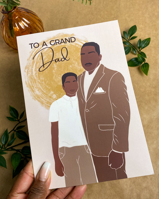 To a Grand Dad - Fathers Day Card Boy Grandad